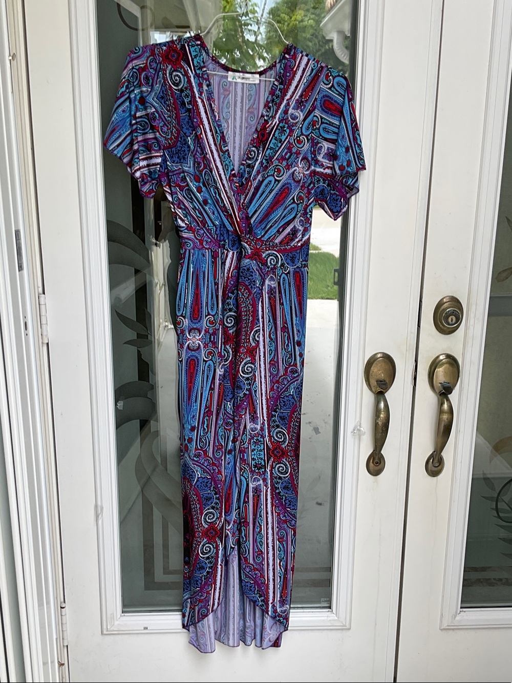 Lapogee Multi-Color Paisley V-Neck Dress